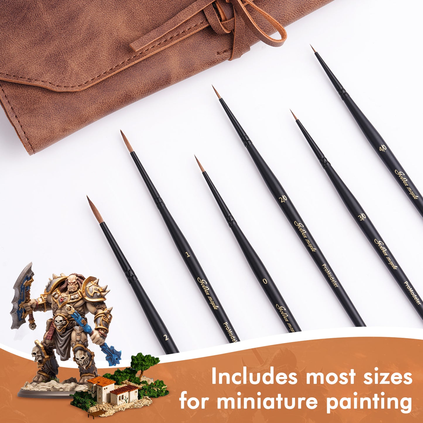 Golden Maple 6 PCS Kolinsky Sable Miniature Detail Brushes Set