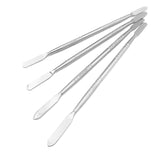 Display 4 double-ended metal sculpting tools with textured handles, ideal for detailing, modeling, and mixing.