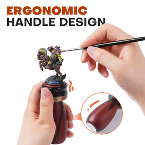 Yellow 360° Ergonomic Sandalwood Painting Handle with Stable Base