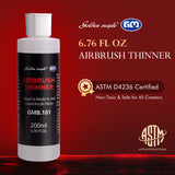 Golden Maple Airbrush Thinner 6.76 fl oz (200ml) for liquid acrylic and model air paints. Non-toxic, ASTM D4236 certified.
