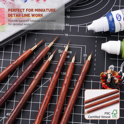 Golden Maple 6PCS Kolinsky Detail Brush Set