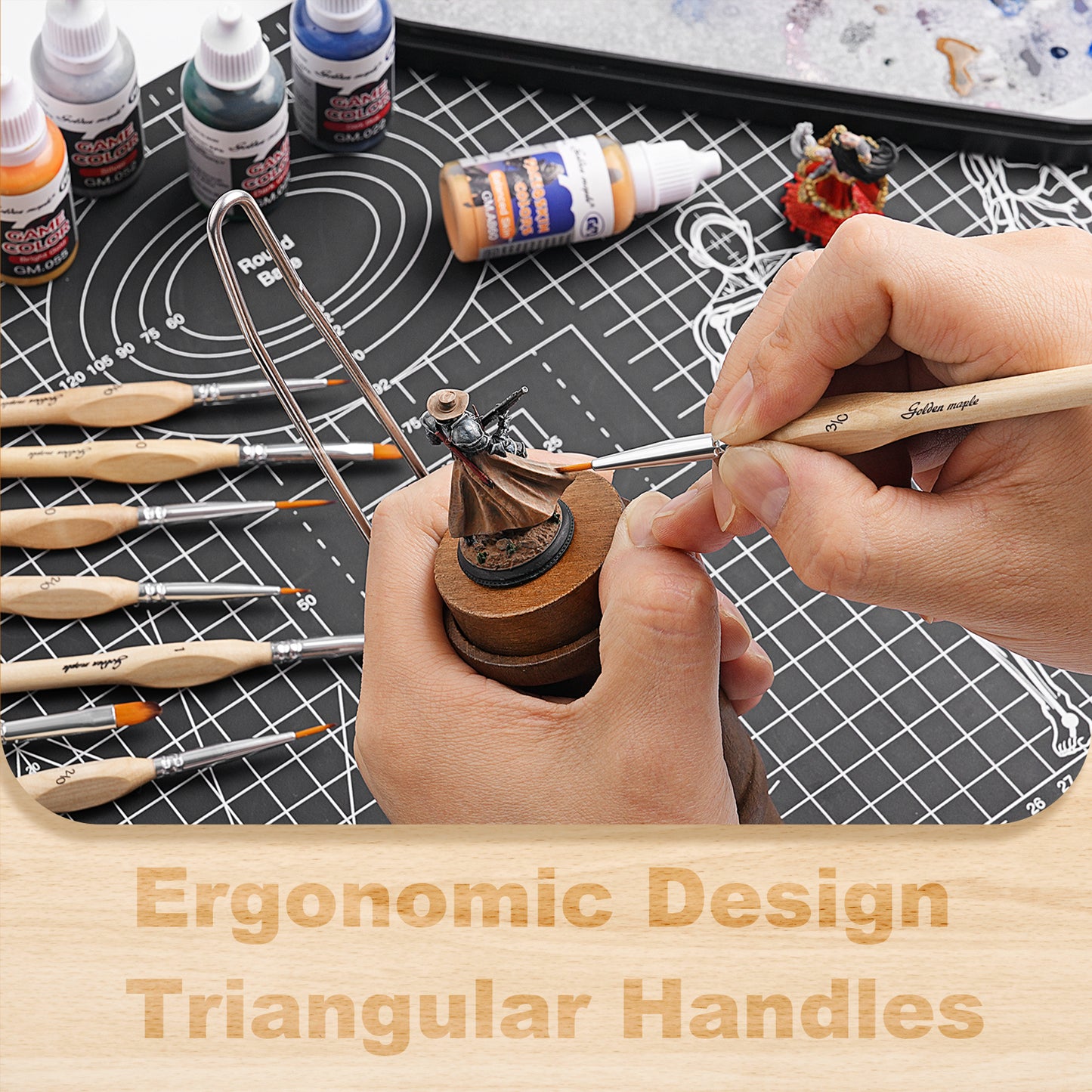 Golden Maple Professional All-in-One Set, 15 PCS Model Detail Paint Brush Set