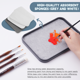 The wet palette contains a high-quality absorbent sponge that keeps the paint moist.