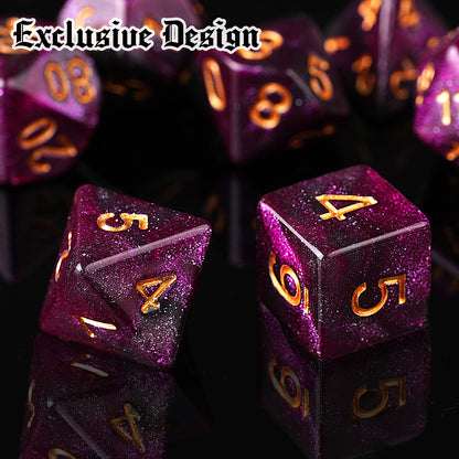 Goldenmaple Polyhedral Dice Set with Dice Bag for Dungeons and Dragons RPG MTG Role Playing Table Games