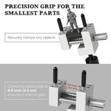 The mini precision miniature vise securely clamps tiny objects.