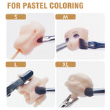 Golden Maple pastel brushes (S, M, L, XL) used for pastel coloring on doll & figure heads.
