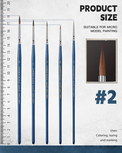 Golden Maple Master Ⅰ: Kolinsky Sable Miniature Detail Brushes