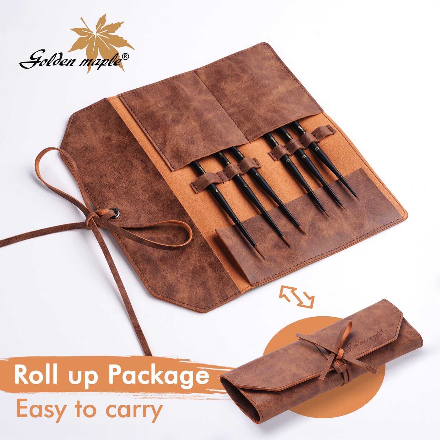 Golden Maple 6 PCS Kolinsky Sable Miniature Detail Brushes Set