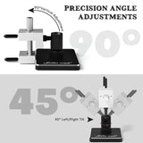 The miniature vise can be adjusted to various angles.