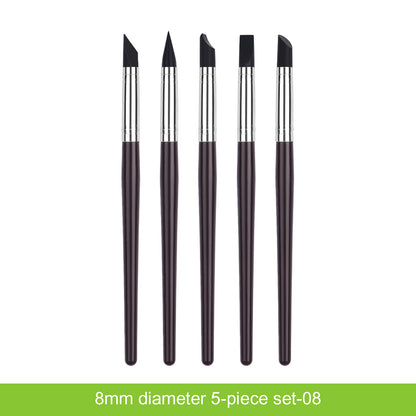 Golden Maple Clay Shapers - Color Shapers  Black Firm Clay Coloring Drawing Tool Set - 5pcs Silicone Tips, Clay Shapers, Pottery Painting Tools
