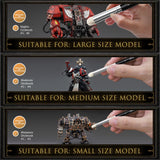 GoldenMaple drybrush set: Mighty Drybrush (#5-6), Moderate Drybrush (#3-4), Miniature Drybrush (#1-2) for model painting.