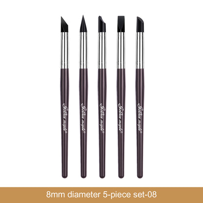 Golden Maple Clay Shapers - Color Shapers  Black Firm Clay Coloring Drawing Tool Set - 5pcs Silicone Tips, Clay Shapers, Pottery Painting Tools