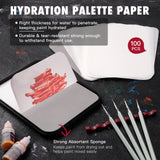Hydration palette papers keep paint wet, paired with absorbent sponges for miniature and acrylic painting.