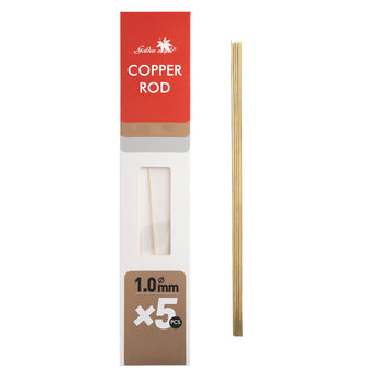 Golden Maple 1.0mm copper rods, 5-piece set designed for structural support in miniatures.
