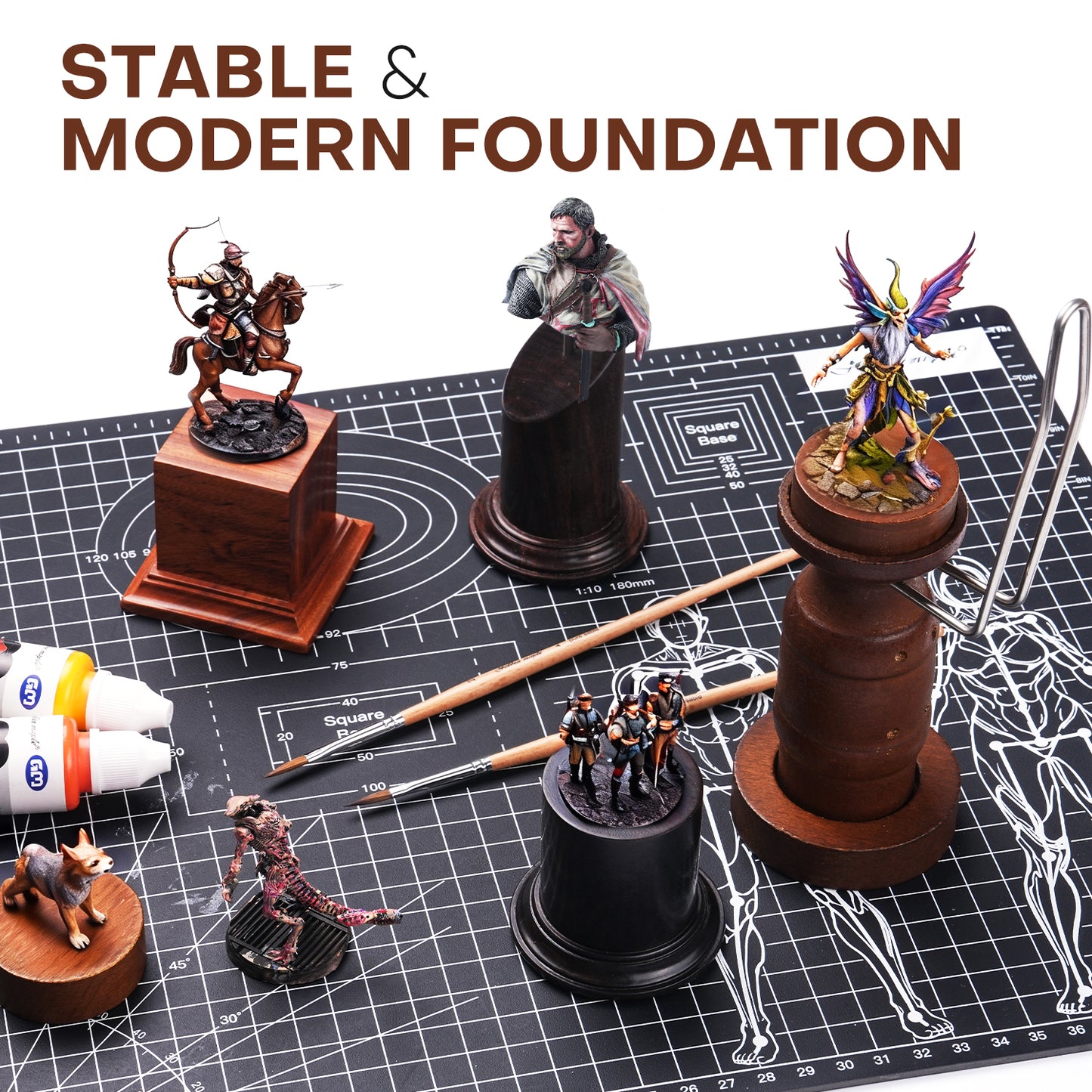 Golden maple Display Plinths for Miniatures