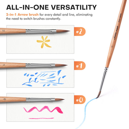 Golden Maple Kolinsky Sable Set Brushes for Miniature Painting Modeling Pieces Fine Detail Paint Brush Miniature Painting Kit Mini Paints Acrylic for Warhammer