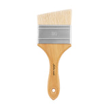 Angled Hog Bristle Hake Brush size 80 with ergonomic bamboo handle for oil & acrylics.