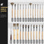 Gouden Esdoorn 25PCS Verfborstels voor Acryl Schilderij Olie Aquarel &amp; Canvas, Verbeterde Synthetische Borstel Set met Doedrol en Paletmes