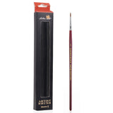 Golden Maple Master I 5/0 detail artist brush with red handle, shown with packaging.
