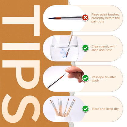 Goldenmaple 10pcs Professional Miniature Brush Set