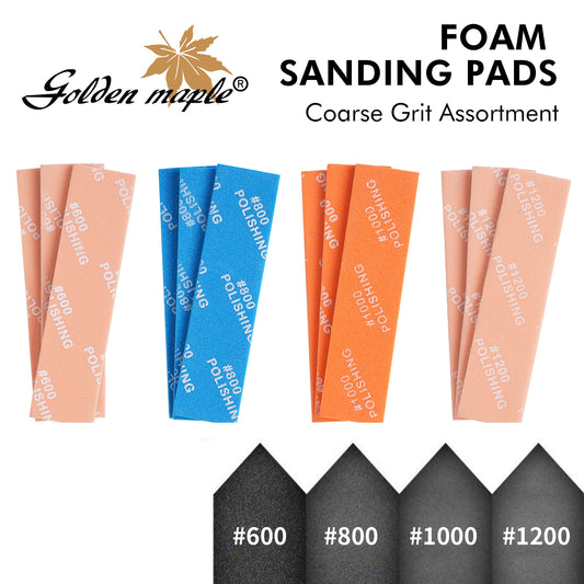 Golden Maple hand-made DIY sponge sandpaper block grinding strip handmade  Foam Sanding Pads  12 pieces jewelry polishing arc surface wet and dry dual-use model tool  Foam Sanding Pads