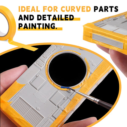 Goldenmaple 5 Rolls Pinstripe Tape - Masking Tape 5/16", 5/13", 15/32"Inch Wide, - Thin Painters Masking Automotive Tape for DIY, Miniatures, Car, Auto, Paint, Art, Tumblers (Yellow)