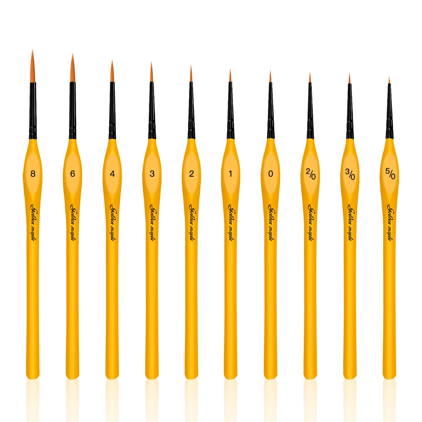 Golden Maple 10 PCS Miniature Detail Brushes Nylon Triangle Set