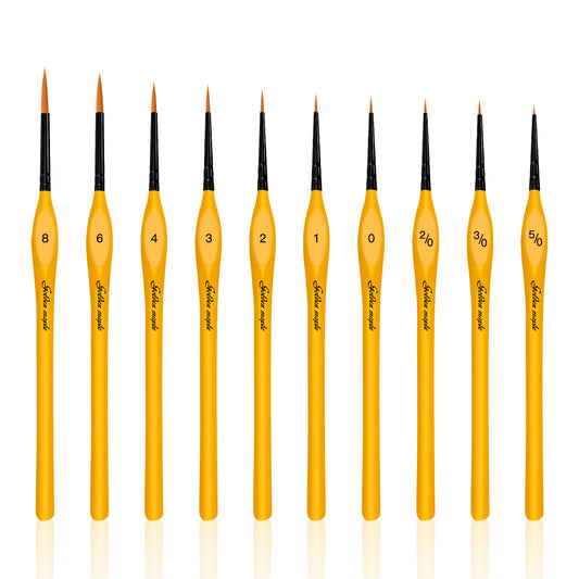 Golden Maple 10 PCS Miniature Detail Brushes Nylon Triangle Set