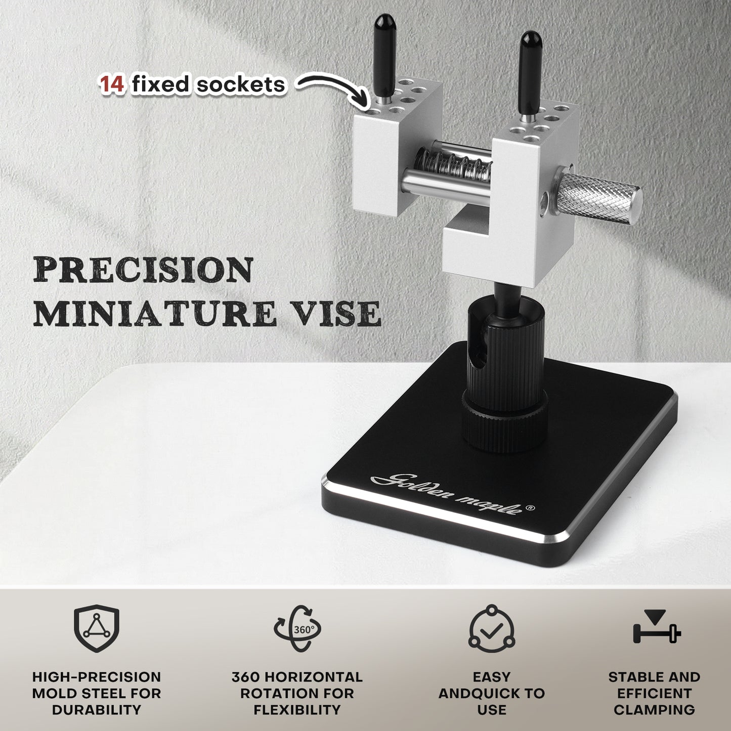 Golden Maple Mini Precision Miniature Vise Vise 360° Swivel