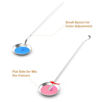 The paint spoon can be used both to adjust the paint and to mix it.