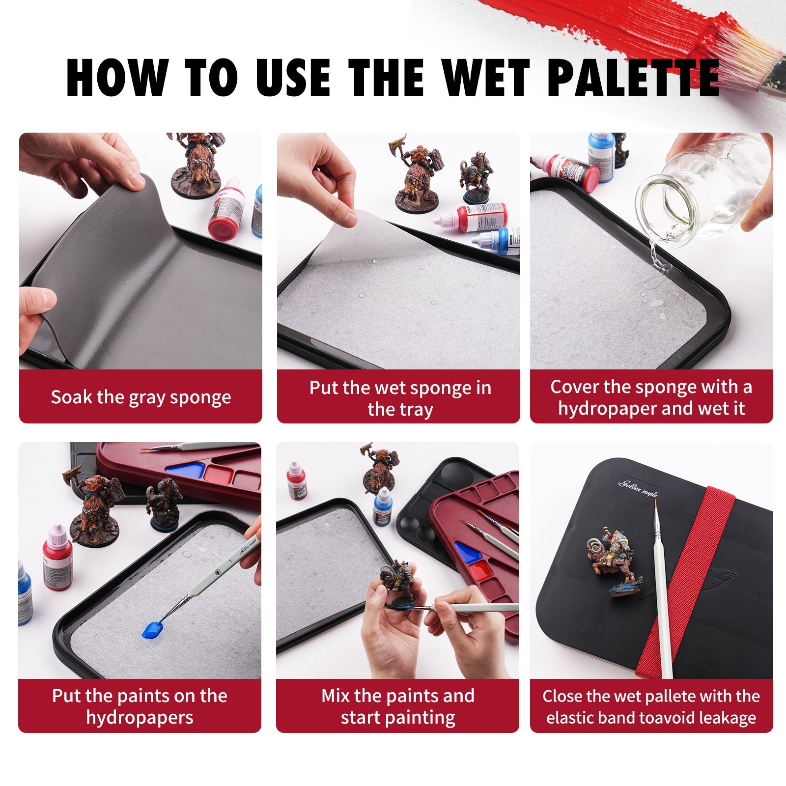2 in 1 Wet Palette Kit - Acrylic Miniature Painting – goldenmaple