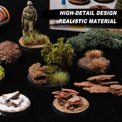 Battlefield Basing Set - All-in-One Terrain Kit for Model Dioramas & Wargaming