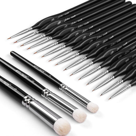 Zestaw dużych suchych pędzli Golden Maple 18PC z miniaturowymi szczegółami Zestaw pędzli do malowania 3/0 5/0 10/0 do malowania miniaturowego bez wysiłku