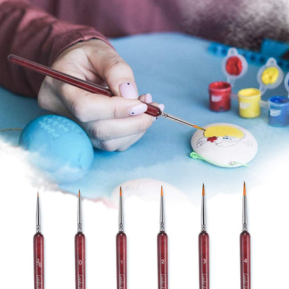 Golden Maple Detail Paint Brush, 6PCS Miniature Painting Brushes Kit, Professional Mini Fine Paint Brush Set Suitable for Acrylic, Oil, Watercolor, Face, Scale Model Painting