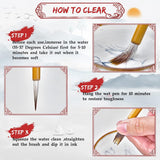 Calligraphy Brush cleaning and preparation guide for ink art: Steps for soaking, drying, and straightening the brush.