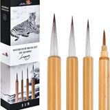 GoldenMple x Lee Qiuming Watercolor Brush Set. Fine-tipped detail, miniature & calligraphy brushes.