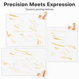 Brush strokes produced by brushes of different sizes.