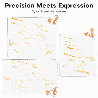 Brush strokes produced by brushes of different sizes.