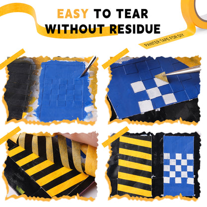 Goldenmaple 5 Rolls Pinstripe Tape - Masking Tape 5/16", 5/13", 15/32"Inch Wide, - Thin Painters Masking Automotive Tape for DIY, Miniatures, Car, Auto, Paint, Art, Tumblers (Yellow)