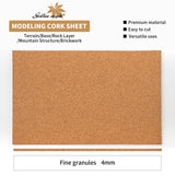 4mm fine granule modeling cork sheet for building miniature bases, terrain rock layers, and mountain structures.