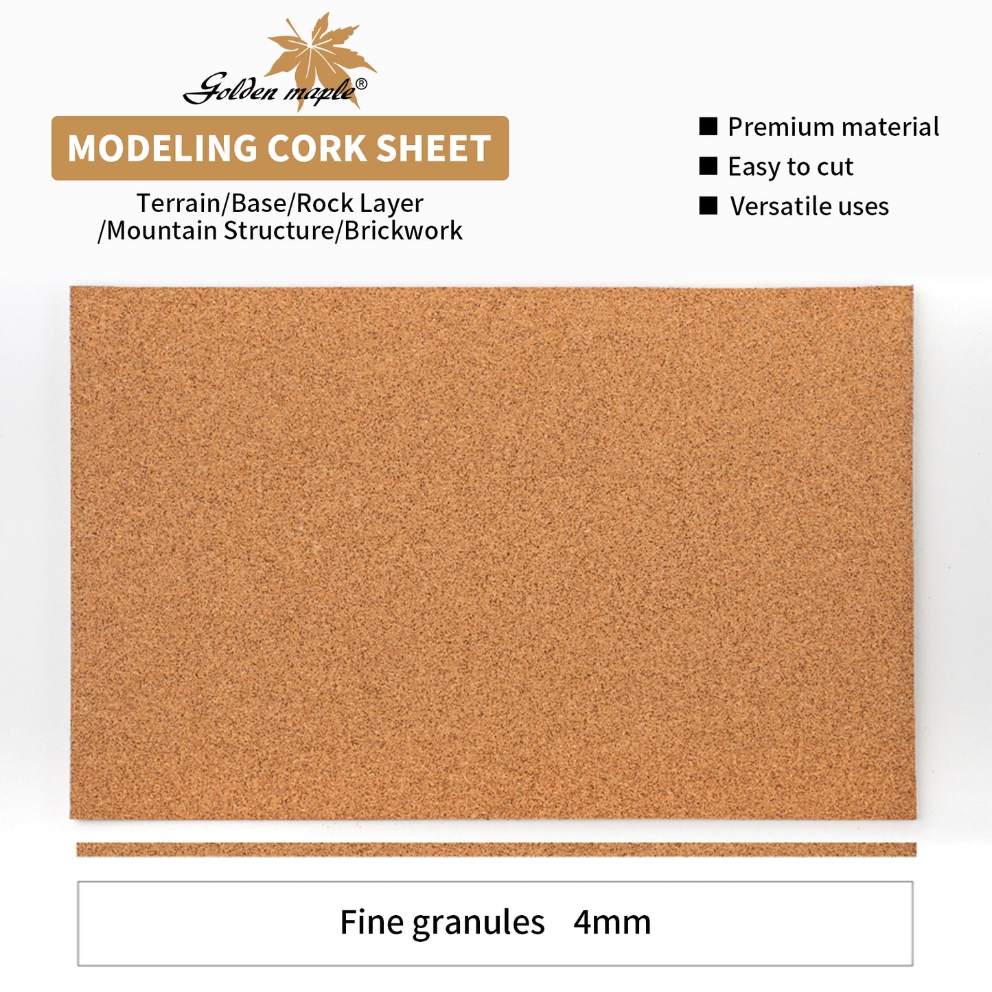 Golden Maple Modeling Cork Sheet