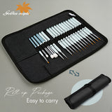 Golden Maple Fine Detail & Miniature Dry Brush Set in Roll-up Travel Case, easy to carry.