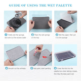 Step-by-step guide for using the wet palette.