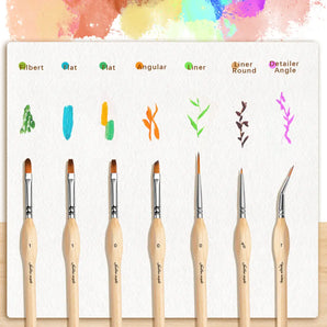 All-in-One Professional Model Nylon Detail Paint Brush - 15 pcs/set (Round, Flat, Liner, Filbert, Angular, Angle)