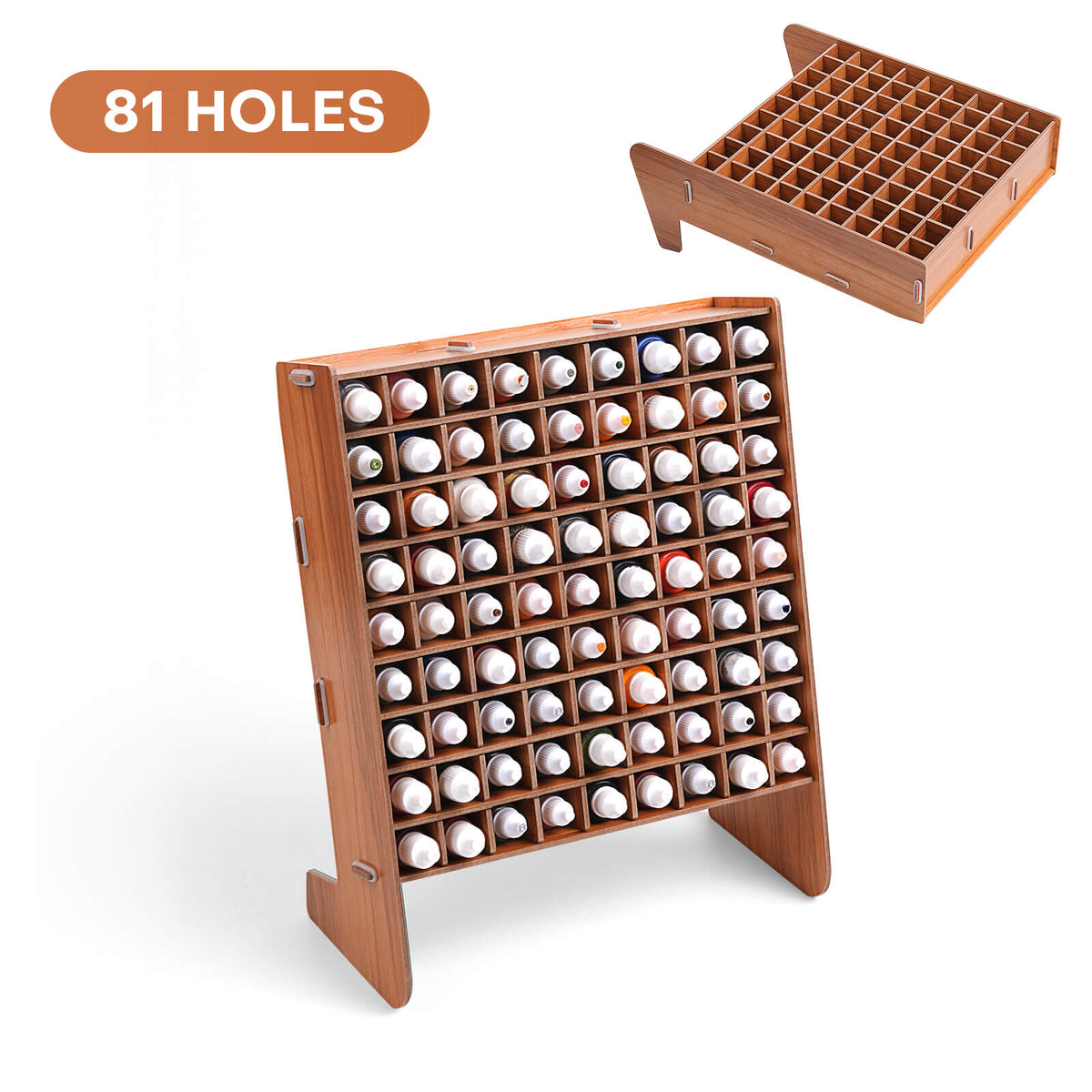 81-Hole Wooden Paint Rack - Miniature Storage | Goldenmaple – goldenmaple