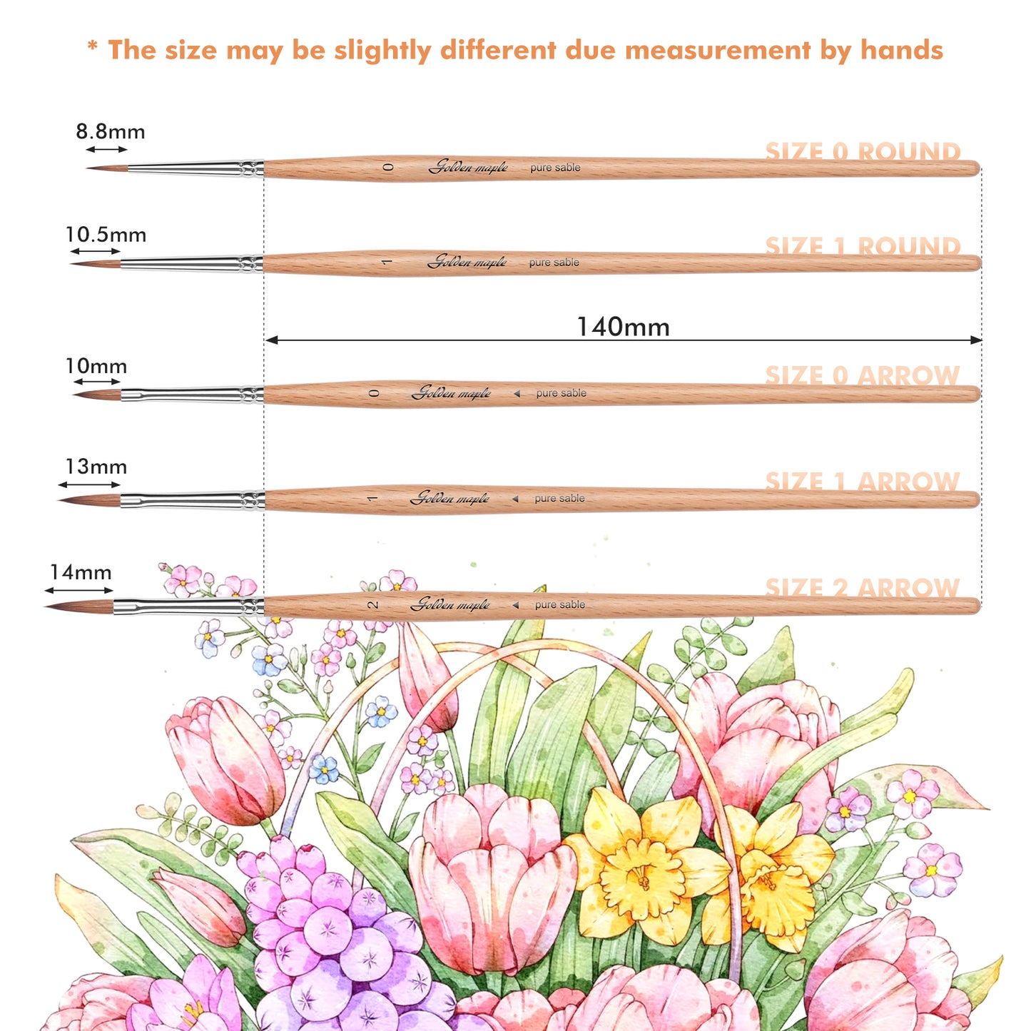 Golden Maple Kolinsky Sable Set Brushes for Miniature Painting Modeling Pieces Fine Detail Paint Brush Miniature Painting Kit Mini Paints Acrylic for Warhammer