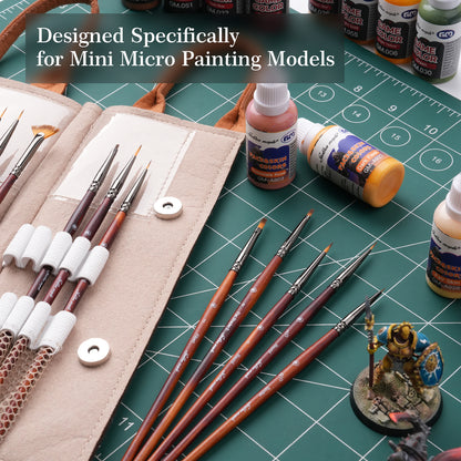 Golden Maple 20PC Micro Detail Paint Brush Set for Painting with a Handbag, Ultra Fine Miniature Brushes for Fine Detailing