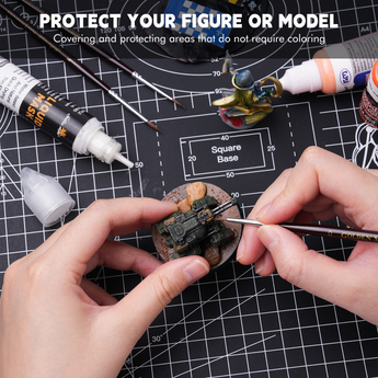 Use masking fluid to protect areas you don't want to paint during the miniature painting process.