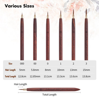 Golden Maple 6PCS Kolinsky Detail Brush Set