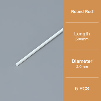 This round model rod has a diameter of 2.0 mm and a length of 500 mm.